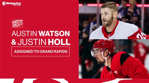 Red Wings Assign Austin Watson And Justin Holl To Grand Rapids