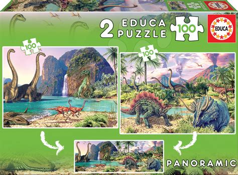 Puzzle Dino Educa 2x100 Db 5 évtől