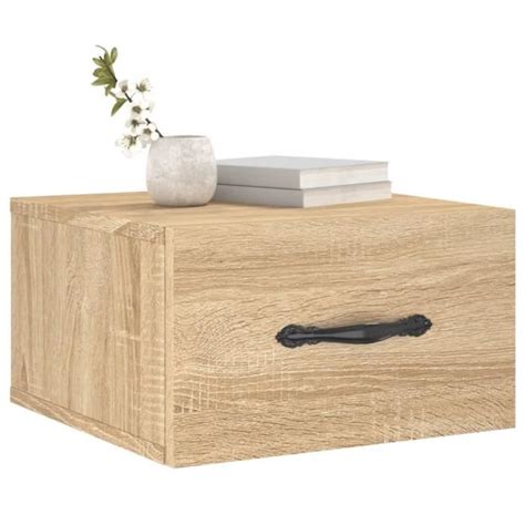 Zerodis Table de chevet murale chêne sonoma 35x35x20 cm A829810 LF044