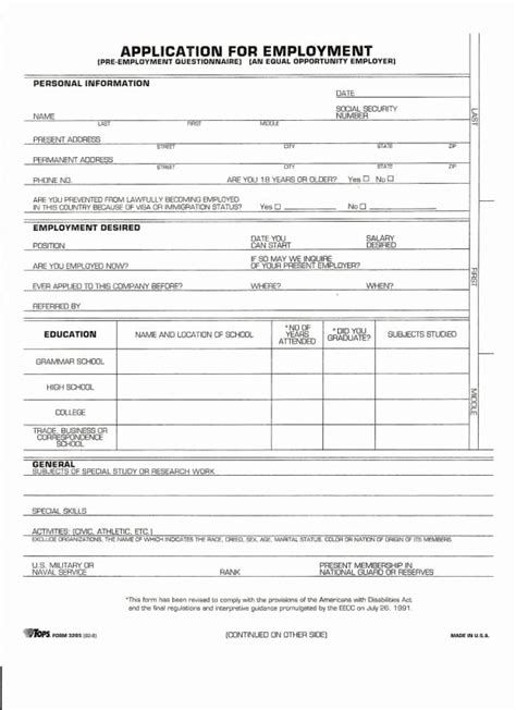 Complete Generic Job Application Form Printable Printable Forms Free