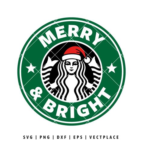 Merry Bright Starbucks Coffee Svg Christmas Svg Vectplace