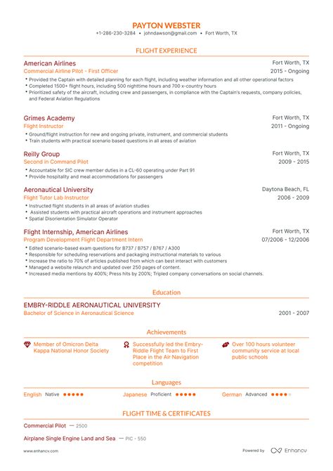 Pilot Resume Ultimate Writing Guide To Land A Job [2023 Edition