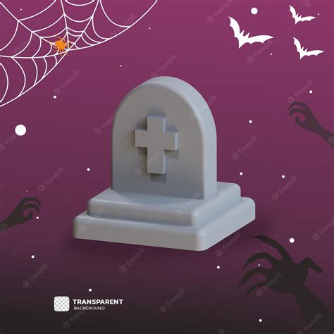 Premium Psd 3d Halloween Tombstones Illustrations