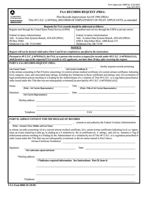 Faa Records Request Form Fill Online Printable Fillable Blank