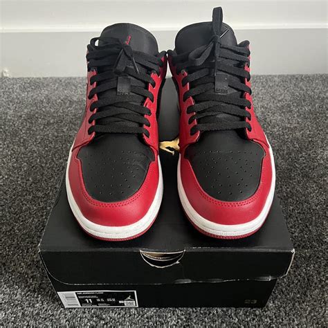 Air Jordan 1 Low Red, Black and White Great... - Depop