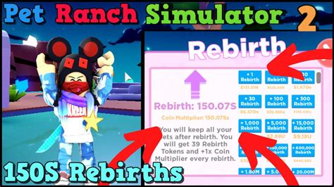 Roblox Pet Ranch Sim 2 I Got 150S Rebirths YouTube