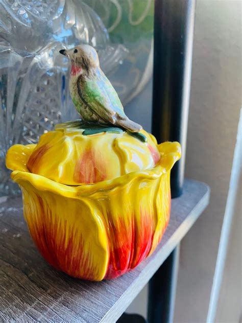 Fitz And Floyd Flower Market Hummingbird Tulip Flowers Etsy