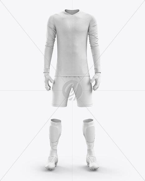 Mens Full Soccer Goalkeeper Kit Mockup Front View