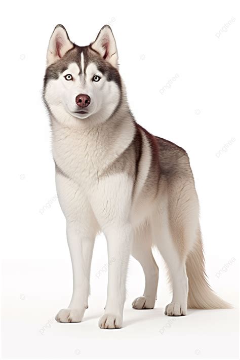 Fondo Hembra De Perro Husky Siberiano De Pie Sobre Blanco De Pantalla