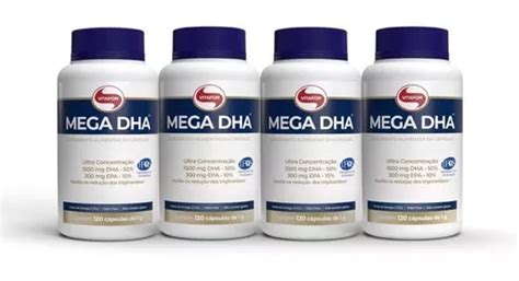 Kit 4 Mega Dha 1500mg Dha E 300mg Epa 120 Caps Vitafor Frete grátis