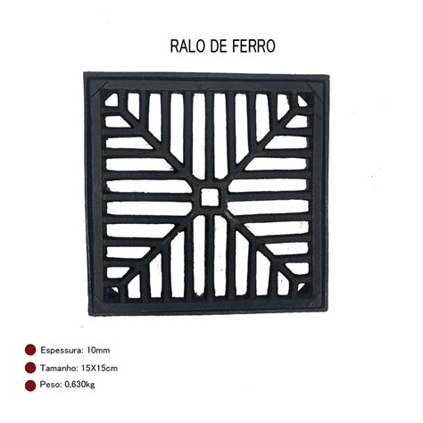 Grelha Ralo Ferro Fundido 15x15 Shopee Brasil