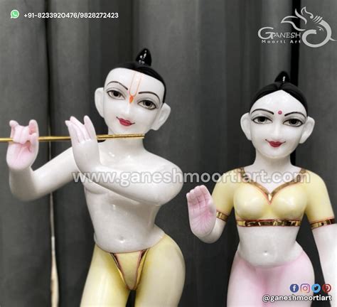 Iskcon Radha Krishna Marble Statue Ganesh Moorti Art