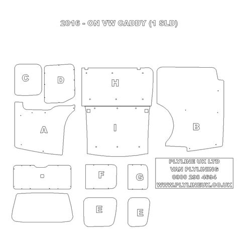 VW Caddy L1 SWB Van Ply Lining Kit 2016 2020 Plyline UK Ltd