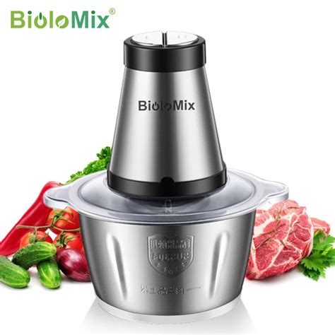 BioloMix 2 Speeds 500W Stainless Steel 2L Capacity Electric Chopper