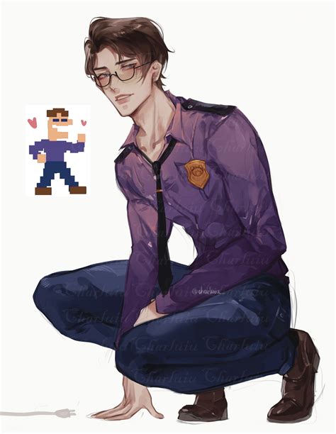 Glasses Michael Afton Fnaf Art Print Etsy