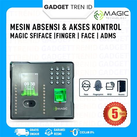 Jual Mesin Absensi Sidik Jari Wajah Kartu RFID MAGIC SFIFACE Original