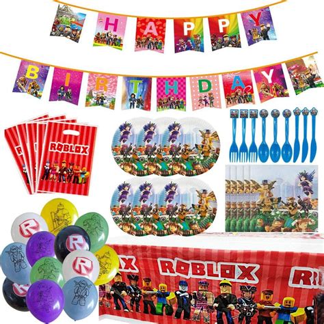 Roblox Theme Party Supplies Tableware Set Roblox Table Cover Plates