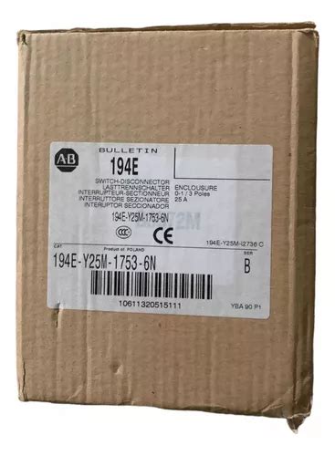 Allen Bradley 194e y25m 1753 6n Interruptor Seccionador Meses sin interés