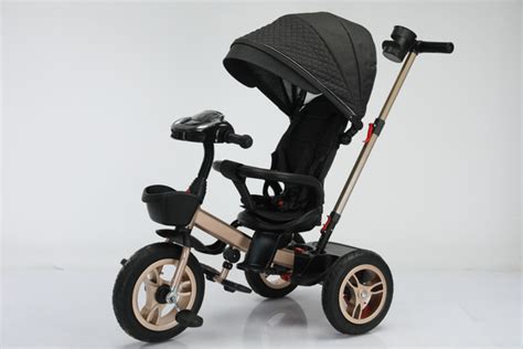 Велосипед трехколесный V8 V-TR310 черный, золотой, для мальчиков и ...