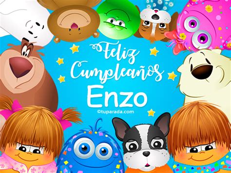 Tarjetas De Cumplea Os Con Nombre Enzo Postales Cumplea Os Enzo