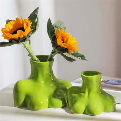 Vase Vases de buste en céramique blanc noir vert créatif grand