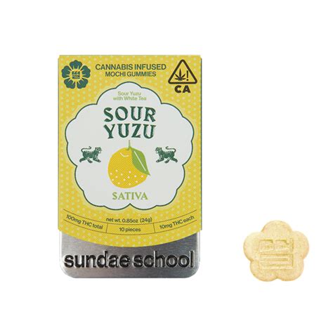 Sour Yuzu 10pk 100mg Sundae School Mochi Gummies Jane