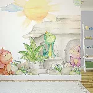 Papel de Parede Painel Dinossauro Infantil 4 rolos 6m² Amazon br