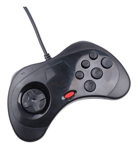 Controle Sega Saturn Usb Pc Mac Joystick Manete Preto Novo