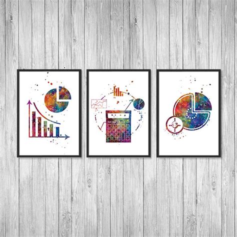 Accountant Office Decor, Bookkeeper Gift, Accounting Art Set of 3 ...