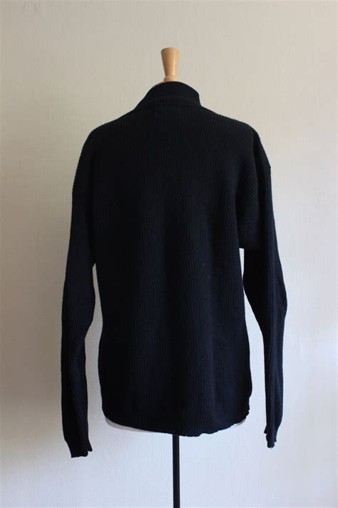 Vintage 1990s Eddie Bauer Black Ribbed Wool Sweater Gem