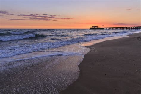 Pier On The Coast Of The Caspian Sea Near Bakuazerbaijan Stock Image