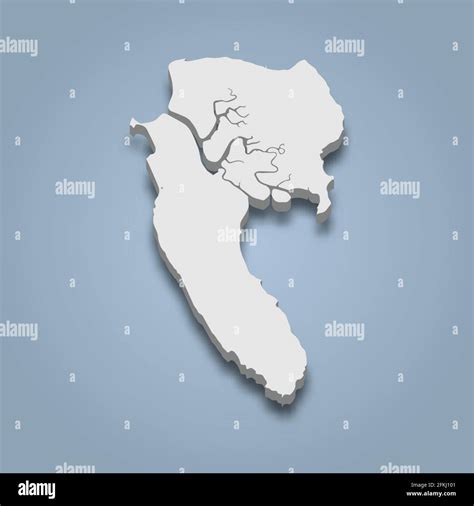 3D Mapa isométrico de Ko Lanta es una isla en Tailandia ilustración de