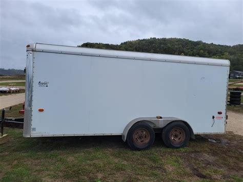 16' Enclosed trailer; lights all work per seller; | Live and Online Auctions on HiBid.com