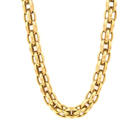 Long Granulated Gold Necklace at 1stDibs