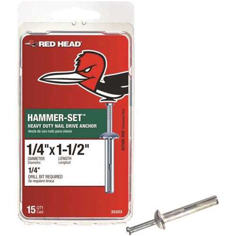 Red Head 35203 1 4 In X 1 1 2 In Hammer Set Nail Drive Concrete