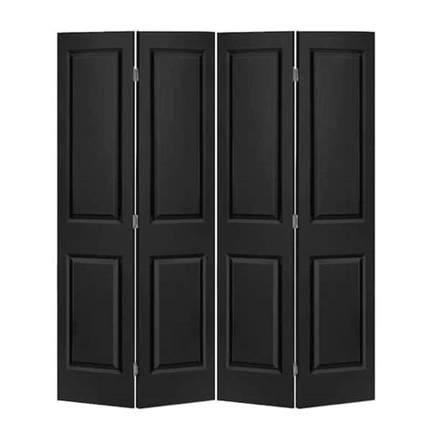 CALHOME 48 In X 80 In 2 Panel Black Painted MDF Composite Bi Fold