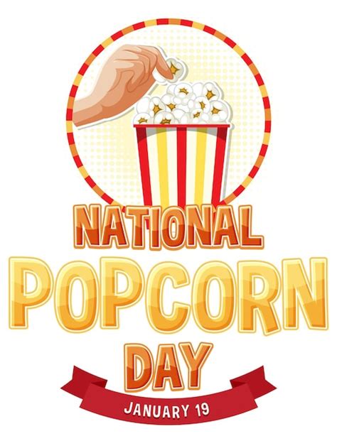 Free Vector National Popcorn Day Banner Design