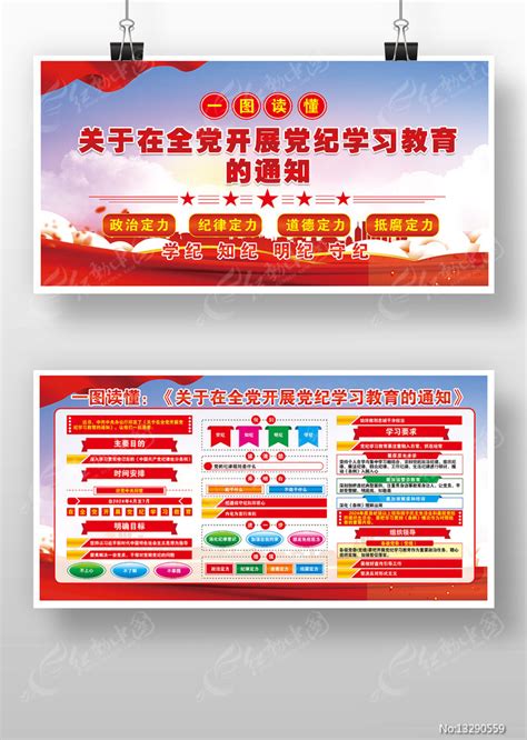 在全党开展党纪学习教育的通知党建展板版面图片下载 红动中国