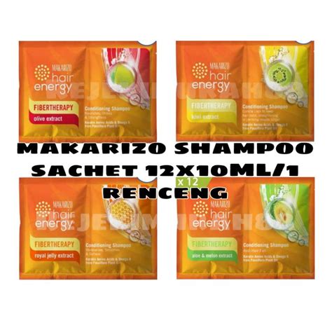 Jual Makarizo Hair Energy Fibertherapy Shampoo Sachet 12x10ML 1renceng