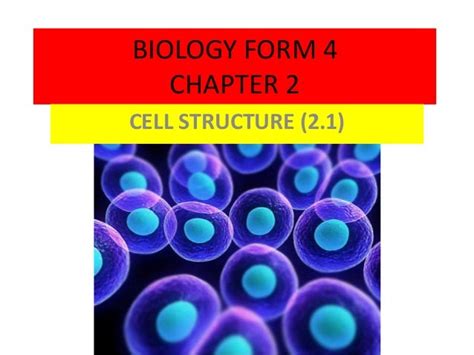 Biology Form 4 Chapter 2 Part 1 Cell Structure