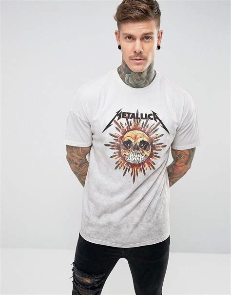 Asos Metallica Oversized Band T Shirt With Tie Dye Multi Latest