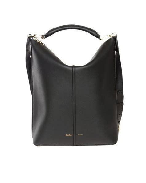 Max Mara Logo Printed Bucket Bag In Black Lyst Uk