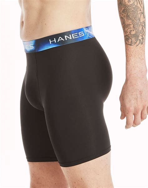 Hanes Boxer Brief 4 Pack Long Leg Sport Men S X Temp Air Tagless Freshiq Mesh