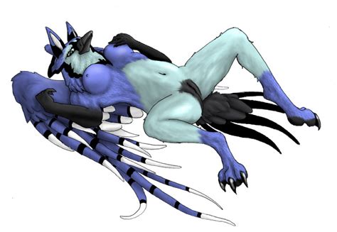 Rule 34 Avian Avians Bleuhawke Blue Breasts Female Gryphon Lying Nude Pussy Solo 587645