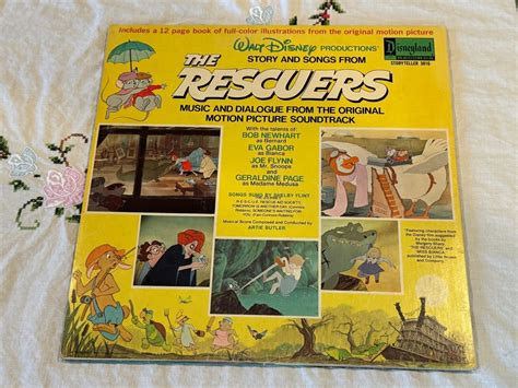 The Rescuers Disneyland 3816 Complete W Color Booklet 1977 Lp Tested