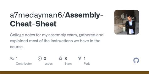 assembly cheat sheetinstructionspdf  main amedaymanassembly
