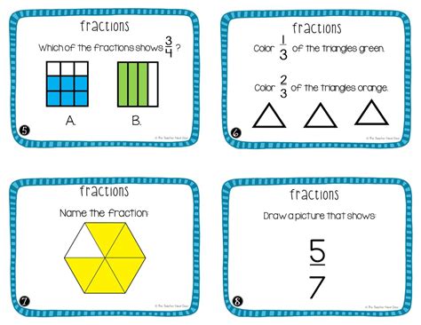 3rd Grade Fractions Task Cards Wholes And Parts Fractions Math