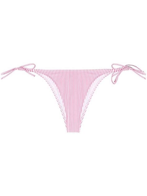 Buy Moschino Stripe Print Side Tie Bikini Briefs At Off Editorialist