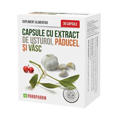 Bano Cu Extract De Usturoi Cu Paducel Si Vasc 30 Capsule Parapharm