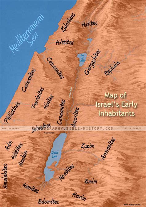 Map Of The Giants And Early Inhabitants Of Ancient Israel Bible History